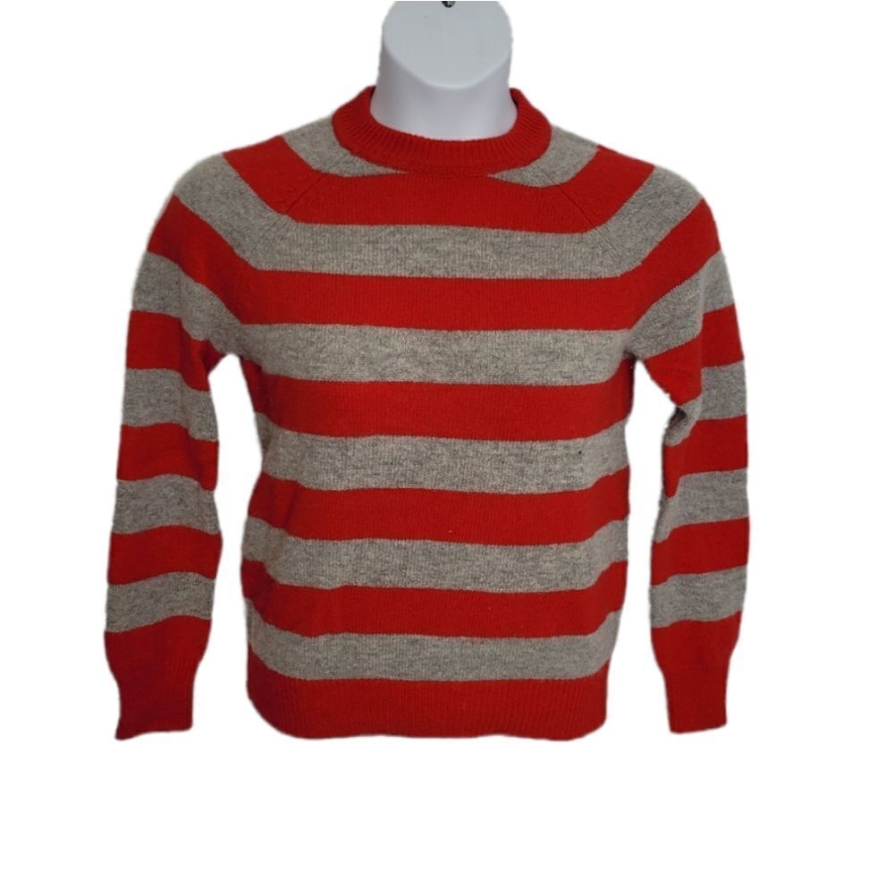VINTAGE 90s sweater striped lambswool crew neck S